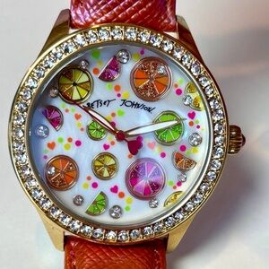 Betsey Johnson Citrus Inspired Rhinestone Watch
